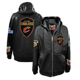 Cleveland Cavaliers Jeff Hamilton Vegan Leather Full-Zip Hoodie sale - Black for sale