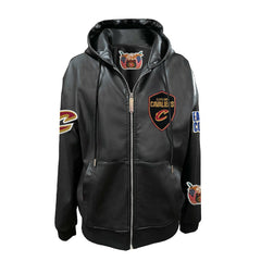 Cleveland Cavaliers Jeff Hamilton Vegan Leather Full-Zip Hoodie sale - Black for sale