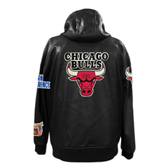 Chicago Bulls Jeff Hamilton Vegan Leather Full-Zip Hoodie - Black discount