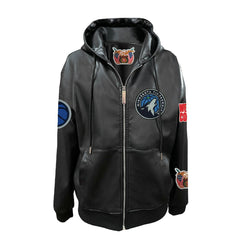 Minnesota Timberwolves Jeff Hamilton Vegan Leather Full-Zip Hoodie - Black cheap