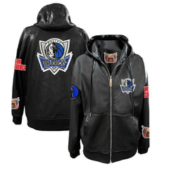 Dallas Mavericks Jeff Hamilton Vegan Leather Full-Zip Hoodie sale - Black for sale