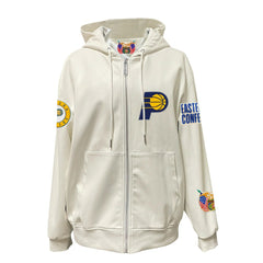 Indiana Pacers Jeff Hamilton Vegan Leather Full-Zip Hoodie - White for sale