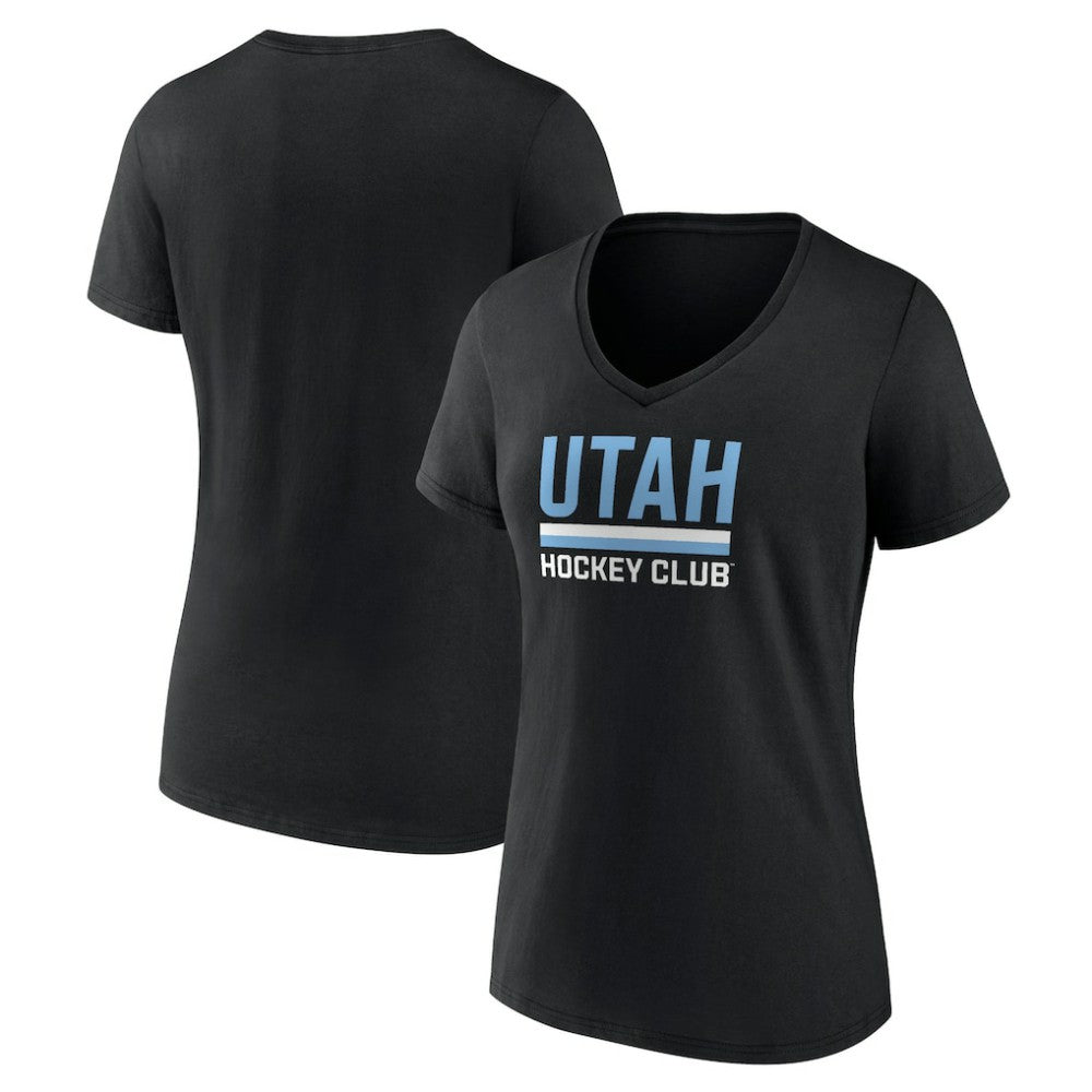 Utah Mammoth Fanatics Women's Secondary Logo V-Neck T-Shirt Black
