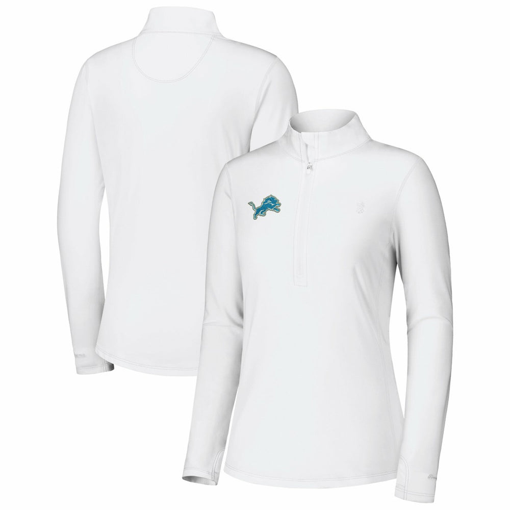 Detroit Lions Women's Sport Playa Vista IslandZone Quarter-Zip Jacket - White on sale