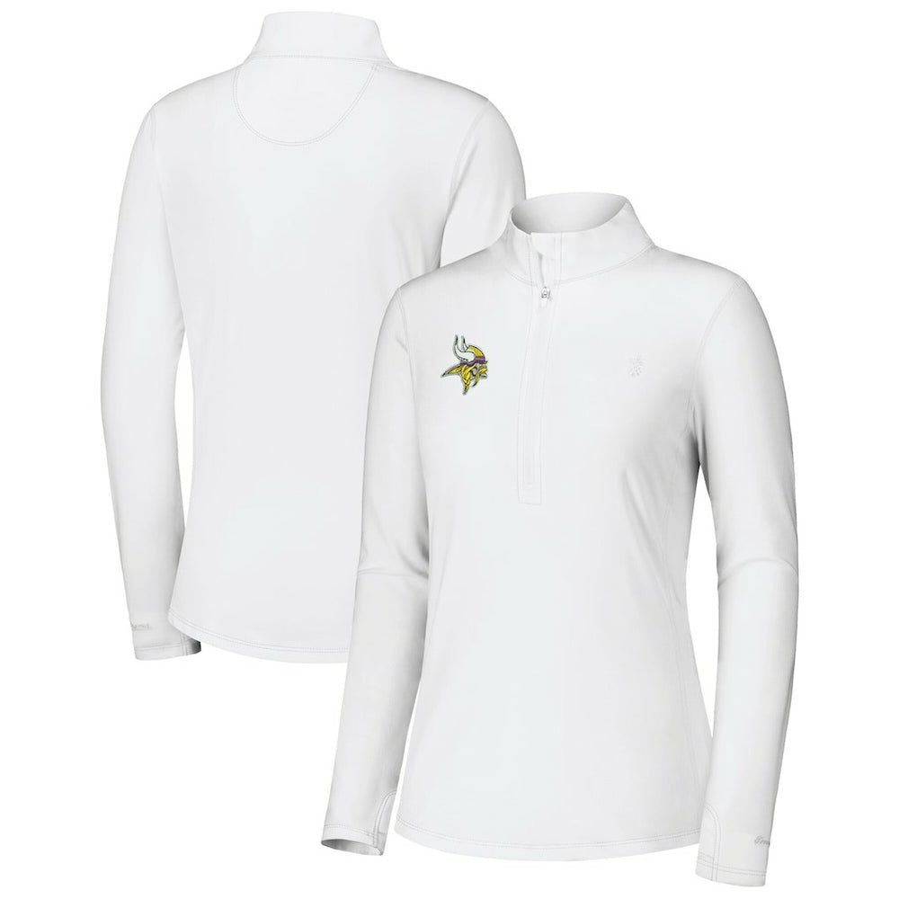 Minnesota Vikings Women's Sport Playa Vista IslandZone Quarter-Zip Jacket - White for sale