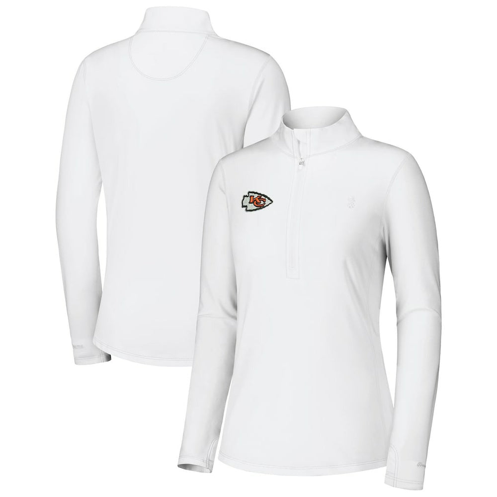 Kansas City Chiefs Women's Sport Playa Vista IslandZone Quarter-Zip Jacket - White on sale