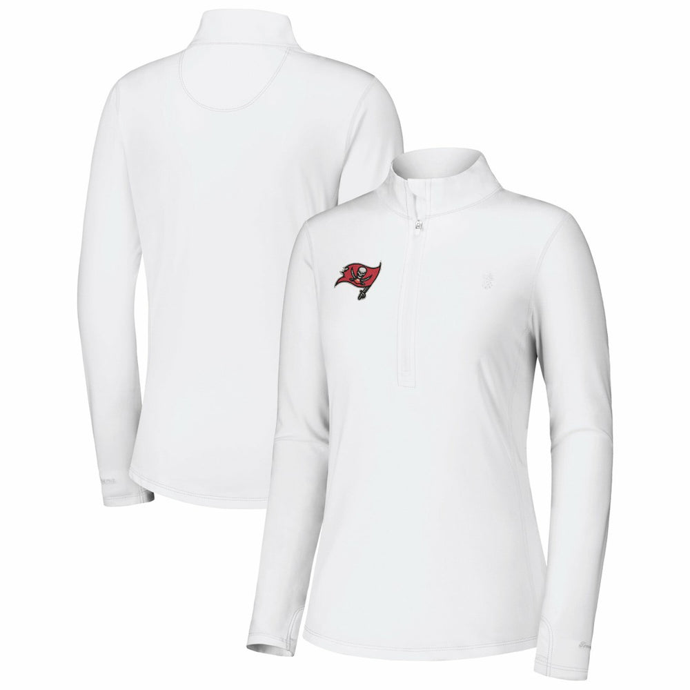 Tampa Bay Buccaneers Women's Sport Playa Vista IslandZone Quarter-Zip Jacket - White on sale