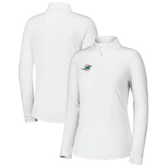 Miami Dolphins Women's Sport Playa Vista IslandZone Quarter-Zip Jacket - White sale