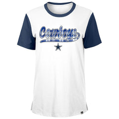 Dallas Cowboys New Era Women's 3rd Down T-Shirt - White/Navy sale