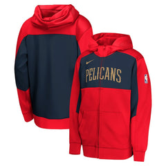 New Orleans Pelicans Youth Authentic On-Court Showtime Performance Full-Zip Hoodie - Red/Navy | Nike discount