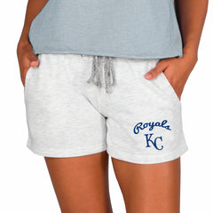Kansas City Royals Concepts Sport Women's Mainstream French Terry Tri-Blend Shorts - Ash