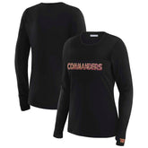Washington Commanders WEAR by Erin Andrews x Gracie Hunt Women's Mesh Panel Long Sleeve T-Shirt - Black sale