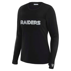 Las Vegas Raiders WEAR by Erin Andrews x Gracie Hunt Women's Mesh Panel Long Sleeve T-Shirt - Black online