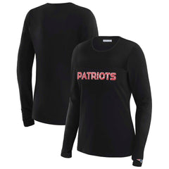 New England Patriots WEAR by Erin Andrews x Gracie Hunt Women's Mesh Panel Long Sleeve T-Shirt - Black on sale