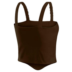 Cleveland Browns WEAR by Erin Andrews x Gracie Hunt Women's Chain Link Corset Top - Brown on sale