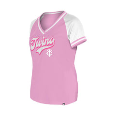 Minnesota Twins Women's Gameday V-Neck T-Shirt - Light Pink | New Era