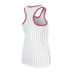 Cleveland Guardians Women's Gameday Pinstripe Tank Top - White | New Era