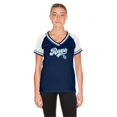 Tampa Bay Rays Women's Gameday Raglan V-Neck T-Shirt - Navy | New Era