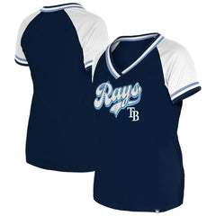 Tampa Bay Rays Women's Gameday Raglan V-Neck T-Shirt - Navy | New Era