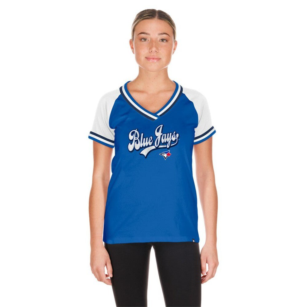 Toronto Blue Jays Women's Gameday Raglan V-Neck T-Shirt - Royal | New Era