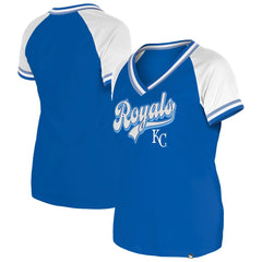 Kansas City Royals Women's Gameday Raglan V-Neck T-Shirt - Royal | New Era