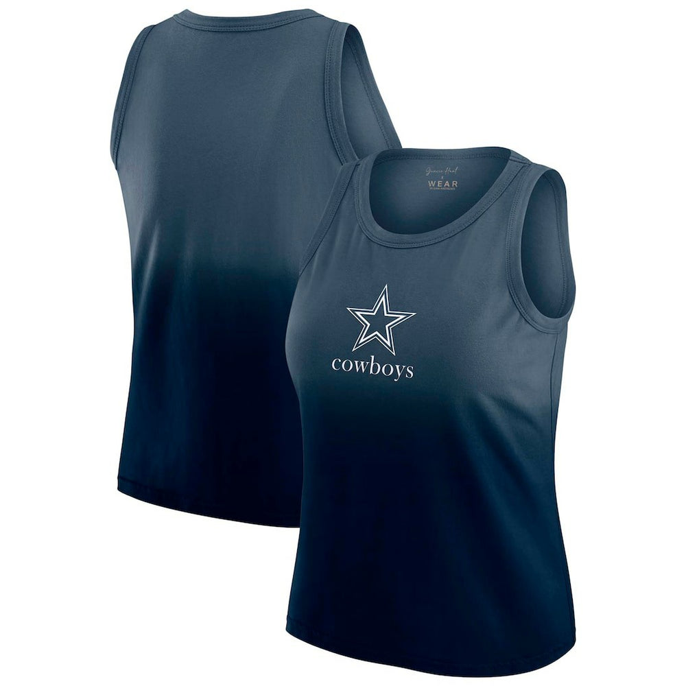Dallas Cowboys WEAR by Erin Andrews x Gracie Hunt Women's Ombre Tank Top - Navy discount