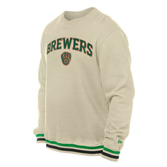 Milwaukee Brewers St. Patrick's Day Twill Pullover Sweatshirt - Cream | New Era
