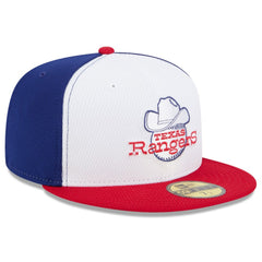 Texas Rangers 2025 MLB Clubhouse 59FIFTY Fitted Hat - Royal/Red | New Era