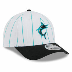 Miami Marlins 2025 Batting Practice 9FORTY M-Crown Adjustable Hat - White/Black | New Era