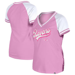Baltimore Ravens New Era Women's Mommy & Me V-Neck T-Shirt - Pink on sale