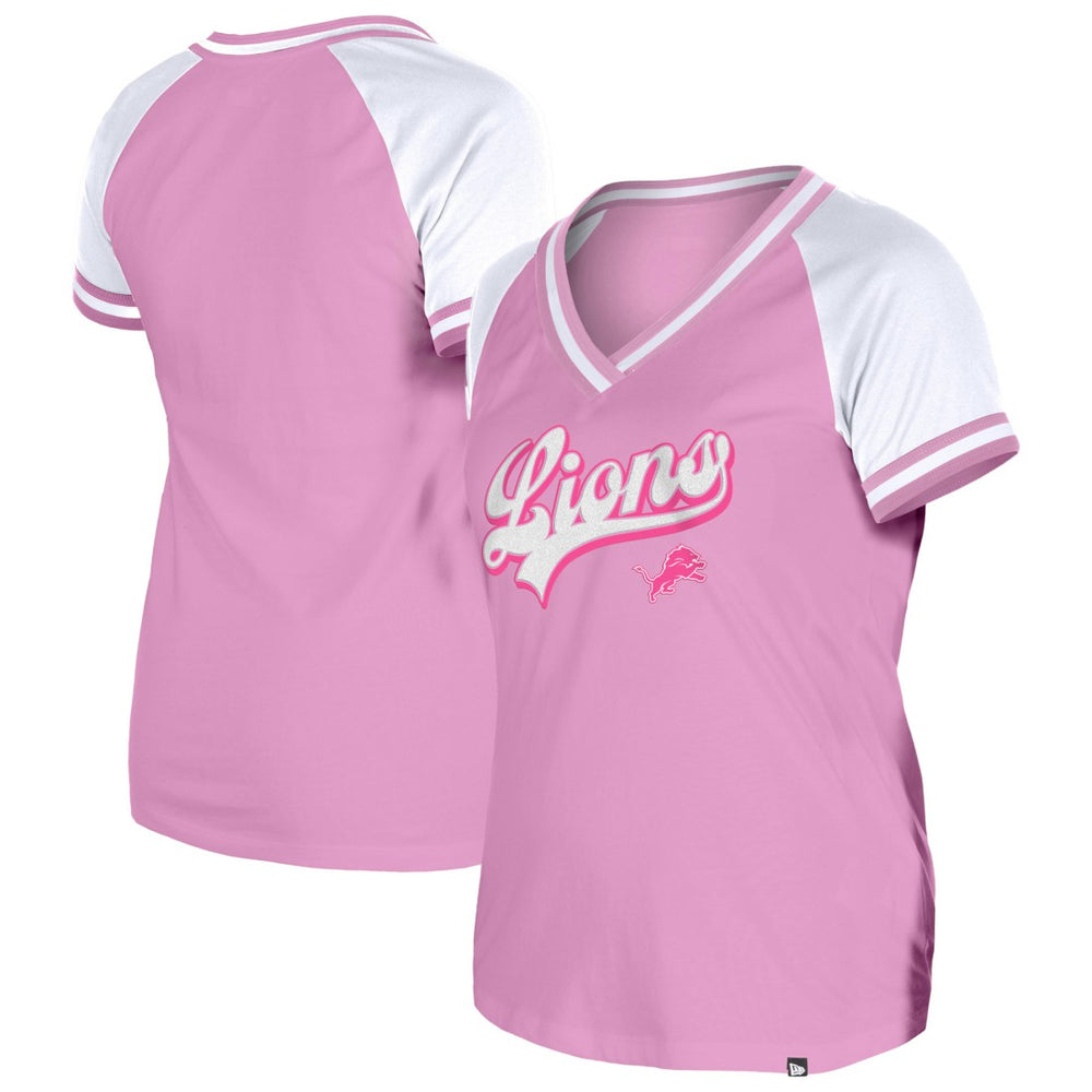 Detroit Lions New Era Women's Mommy & Me V-Neck T-Shirt - Pink for sale