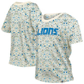 Detroit Lions New Era Women's Glam Game Floral Scoop Neck T-Shirt - Cream on sale