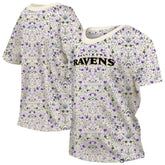 Baltimore Ravens New Era Women's Glam Game Floral Scoop Neck T-Shirt - Cream on sale