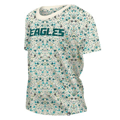 Philadelphia Eagles New Era Women's Glam Game Floral Scoop Neck T-Shirt - Cream discount