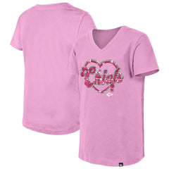 Kansas City Chiefs New Era Girls Youth Flip Sequins V-Neck T-Shirt - Pink discount