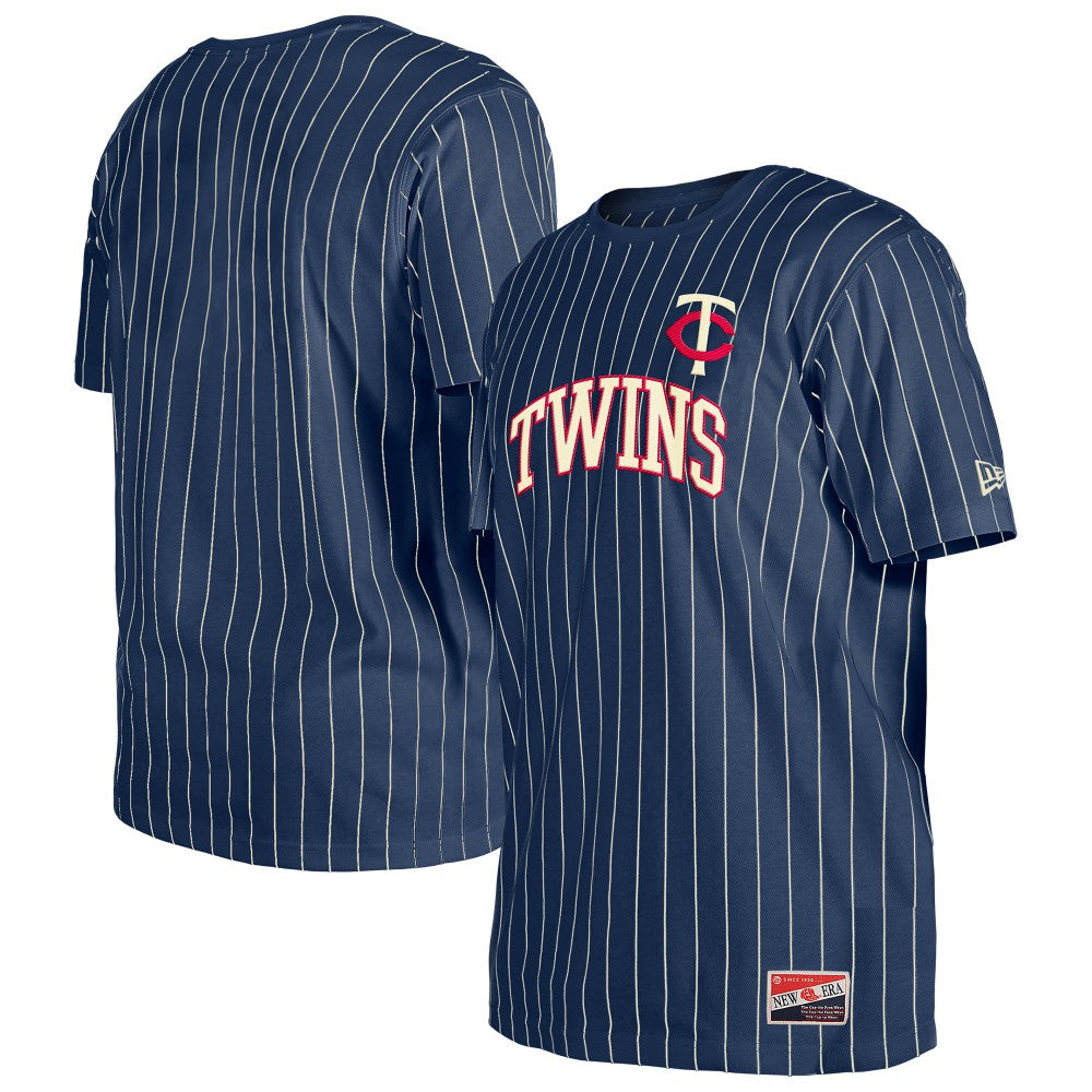 Minnesota Twins Throwback Pinstripe T-Shirt - Navy | New Era