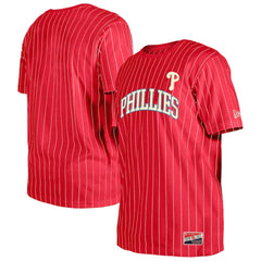 Philadelphia Phillies Throwback Pinstripe T-Shirt - Red | New Era