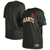 San Francisco Giants Throwback Pinstripe T-Shirt - Black | New Era