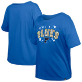 St. Louis Blues New Era Girl's Youth Flip Sequin T-Shirt Blue