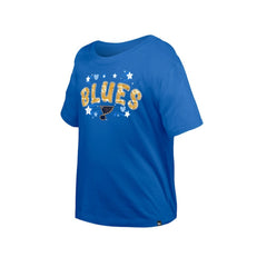 St. Louis Blues New Era Girl's Youth Flip Sequin T-Shirt Blue