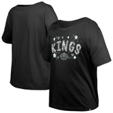 Los Angeles Kings New Era Girl's Youth Flip Sequin T-Shirt Black