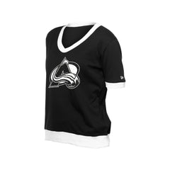 Colorado Avalanche New Era Women's Game Day Rhinestuds T-Shirt Black