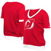 New Jersey Devils New Era Women's Game Day Rhinestuds T-Shirt Red