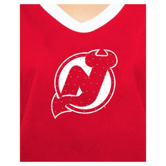 New Jersey Devils New Era Women's Game Day Rhinestuds T-Shirt Red