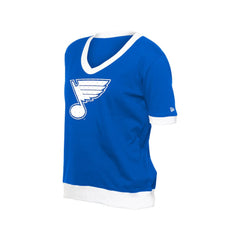 St. Louis Blues New Era Women's Game Day Rhinestuds T-Shirt Blue