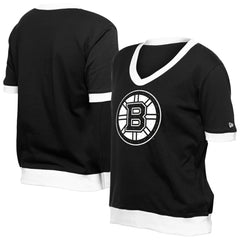 Boston Bruins New Era Women's Game Day Rhinestuds T-Shirt Black