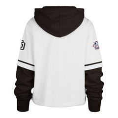 San Diego Padres Women's Trifecta Shortstop Cropped Pullover Hoodie - White | 47 brand