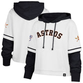 Houston Astros Women's Trifecta Shortstop Cropped Pullover Hoodie - White | 47 brand