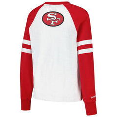 San Francisco 49ers Women's Slub Long Sleeve T-Shirt - White/Scarlet cheap