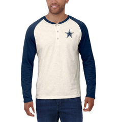 Dallas Cowboys Darius Rucker Collection Raglan Henley Long Sleeve T-Shirt - White/Navy on sale